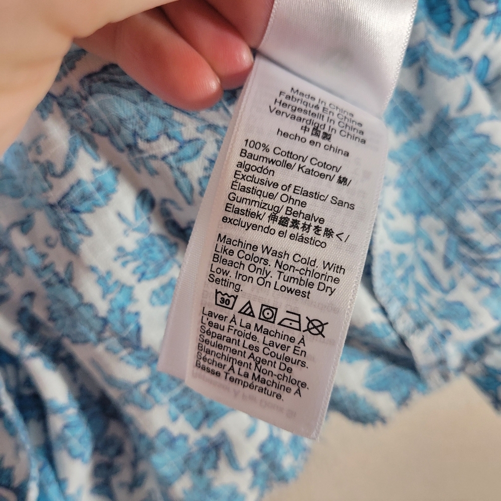 J. Crew Garden Soft Gauze Top In Blue And White Blooms Floral Size 3x - Picture 8 of 9